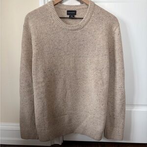 Club Monaco Men's Oatmeal Beige Relaxed Fit Crewneck Wool Blend Sweater